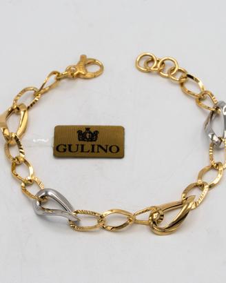 Bracciale donna in oro giallo e bianco 18 kt E.670
