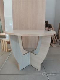 Tavolino rotondo effetto rovere chiaro