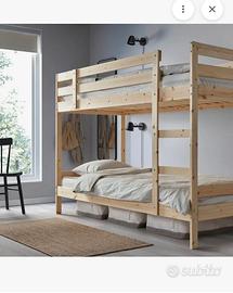  letto a castello legno ikea con materassi 