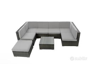 Salottino Rattan grigio da esterno