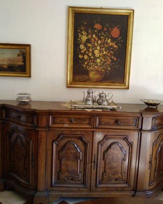 Sala classica noce e radica vintage