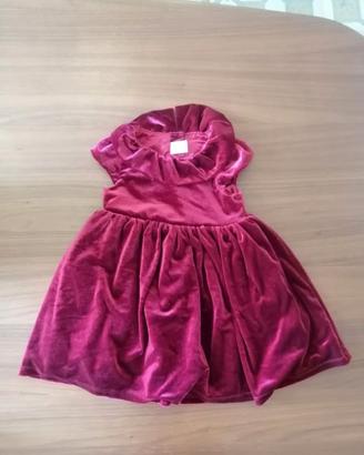 Vestito H&M rosso in velluto, 2 anni