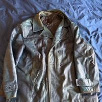 Caban vintage in pelle blu Fashion USA 1970 tg 3XL