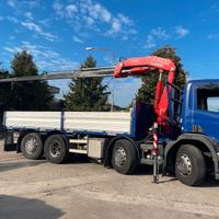 Autocarro Scania 4 assi EURO 6 gru cassone fisso