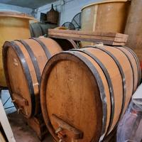 Botti in rovere, vetroresina e torchio idraulico