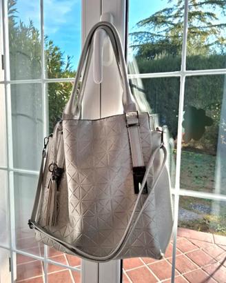 Borsa argento in ecopelle 