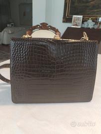 borsa coccodrillo Marrone