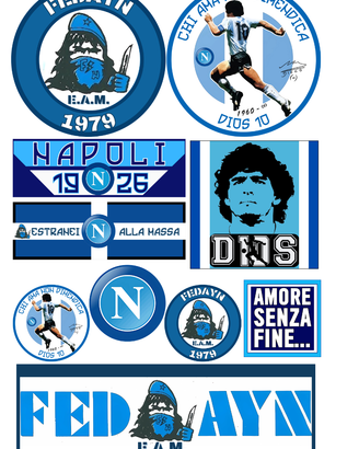 10 ADESIVI ULTRAS FEDAYN NAPOLI CURVA B