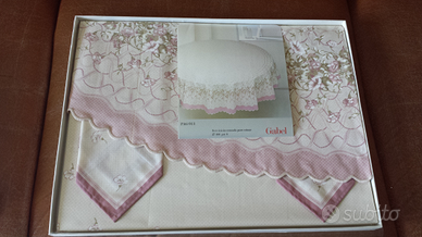 Tovaglia Gabel tonda x8 rosa mussola puro cotone