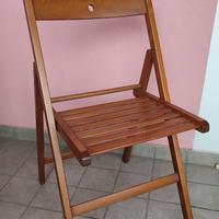 4 sedie in legno pieghevoli per terrazzo e taverna
