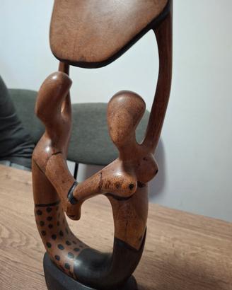 Scultura Africana in Legno Massello - Coppia Stili