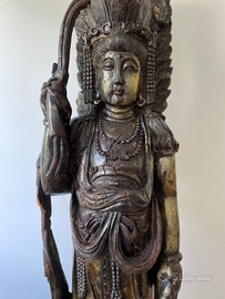 Dea Guanyin - Scultura lignea Buddhista - Cina XIX