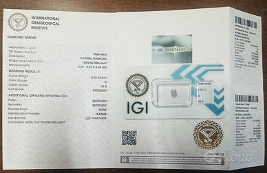 Diamante naturale certificato igi