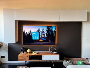 Parete Tv in legno Laccato Lago più Boiserie Lema