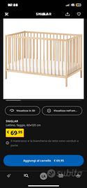 Culla Ikea Sniglar con paracolpi Len e materasso