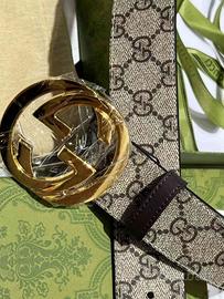 Cintura da uomo Gucci con fibbia dorata