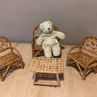 Salottino bambole in vimini vintage