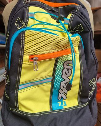 Zaino Scuola Seven Advanced7.1 gallo Fluo e Grigio