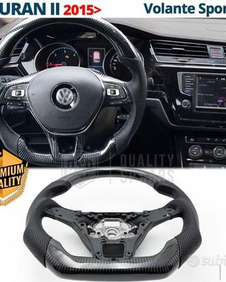 VOLANTE Sportivo Per VW Touran 2 Carbonio e Pelle
