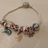 Bracciale Pandora moments cuore pavè + 8 charms