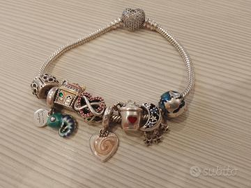 Bracciale Pandora moments cuore pavè + 8 charms