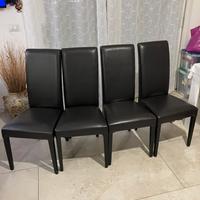 4 sedie in ecopelle imbottite