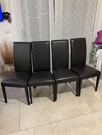 4 sedie in ecopelle imbottite