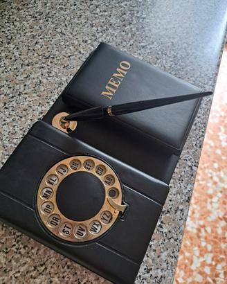 Set scrivania vintage porta memo con penna stile r