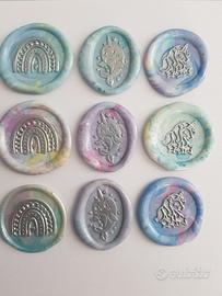 sigilli adesivi ceralacca unicorni arcobaleno 