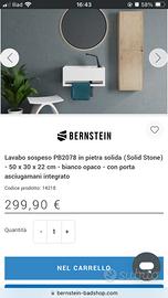 Lavabo design salvaspazio solid stone NUOVO
