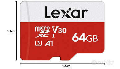 Micro SD 64 GB, Scheda Micro SD fino a 100 MB/sec