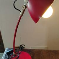 Lampada scrivania vintage metallo rosso