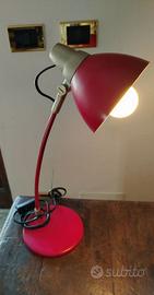 Lampada scrivania vintage metallo rosso