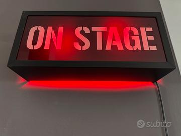 Insegna Luminosa "ON STAGE" Metallo Stile Vintage