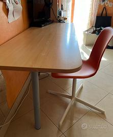Scrivania e sedia 160x60