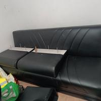 Divano Letto 3 posti ecopelle nero