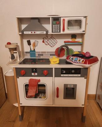 Cucina in legno per bambini + accessori inclusi