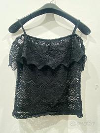 Top con bretelle trasparente