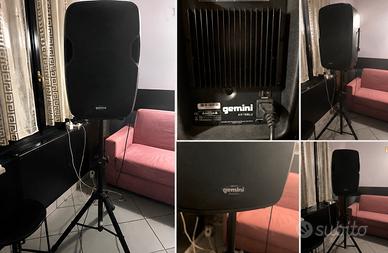 Cassa amplificata gemini AS-15BLU 15’’ + stativo