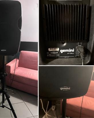 Cassa amplificata gemini AS-15BLU 15’’ + stativo