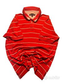 Polo Tommy Hilfiger-Rosso Passione Righe-taglia M