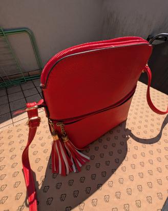 borsa in finta pelle rossa