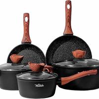 Batteria di Pentole e Padelle【8 Pezzi】a Induzione