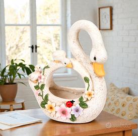 vaso  di fiori cigno 