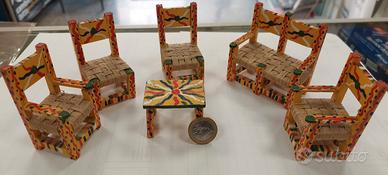 Sedie siciliane in miniatura Pezzi unici dipinti