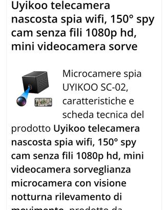 Mini Telecamera  UYIKOO