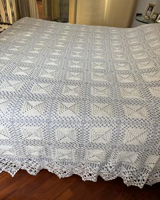 Coperta estiva matrimoniale uncinetto mano vintage