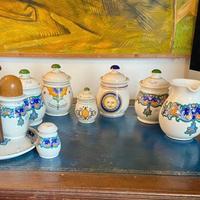 Splendida serie 12 pezzi ceramica fiorentina