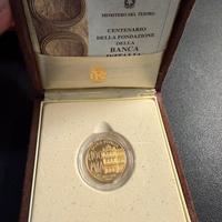 Moneta oro 100 mila lire Banca Italia Einaudi