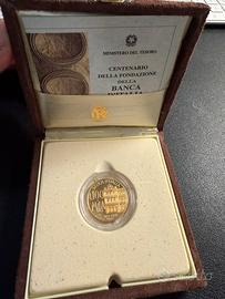 Moneta oro 100 mila lire Banca Italia Einaudi